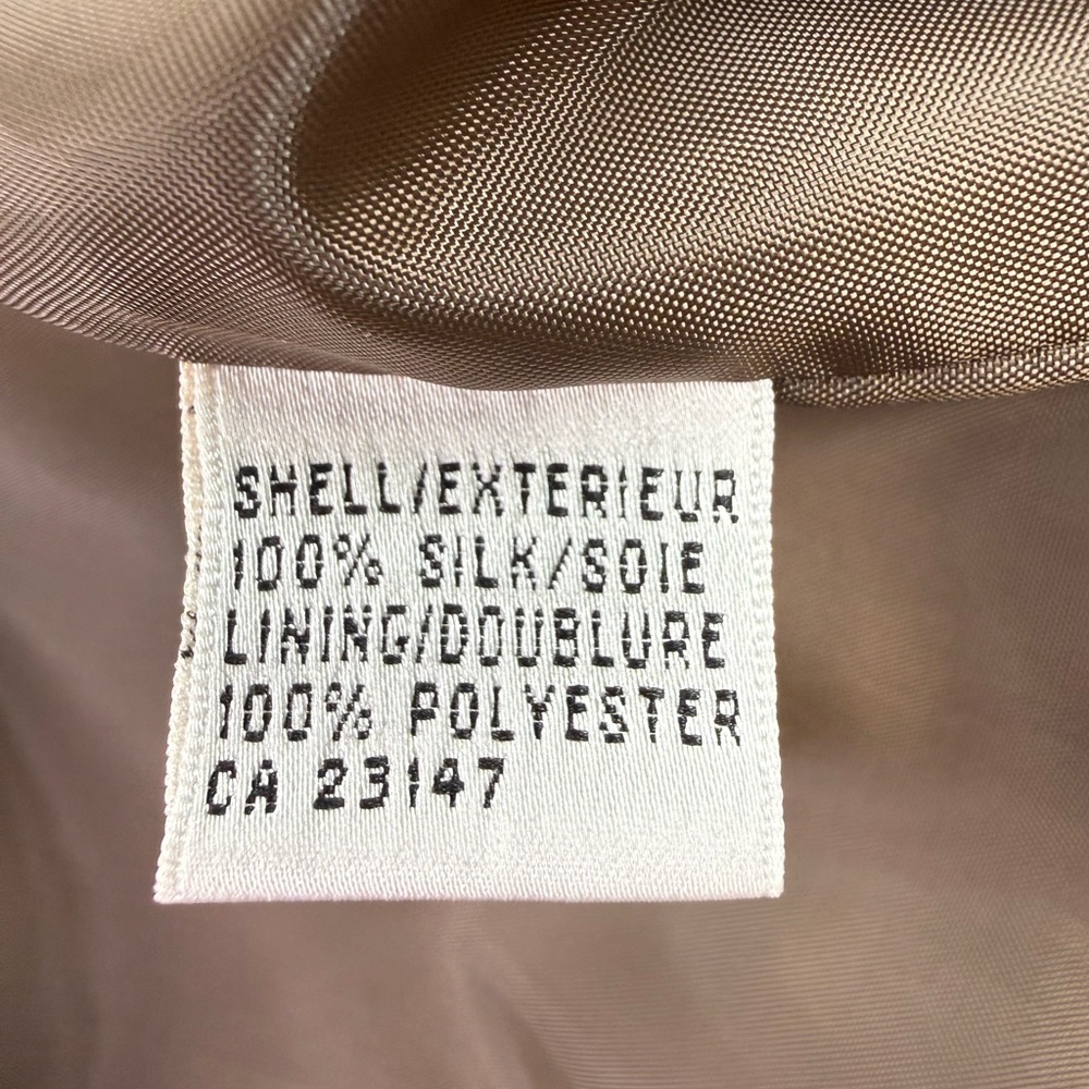 Talbots Silk Classic Two Button Tan Blazer Pockets Size 12 - Picture 5 of 9